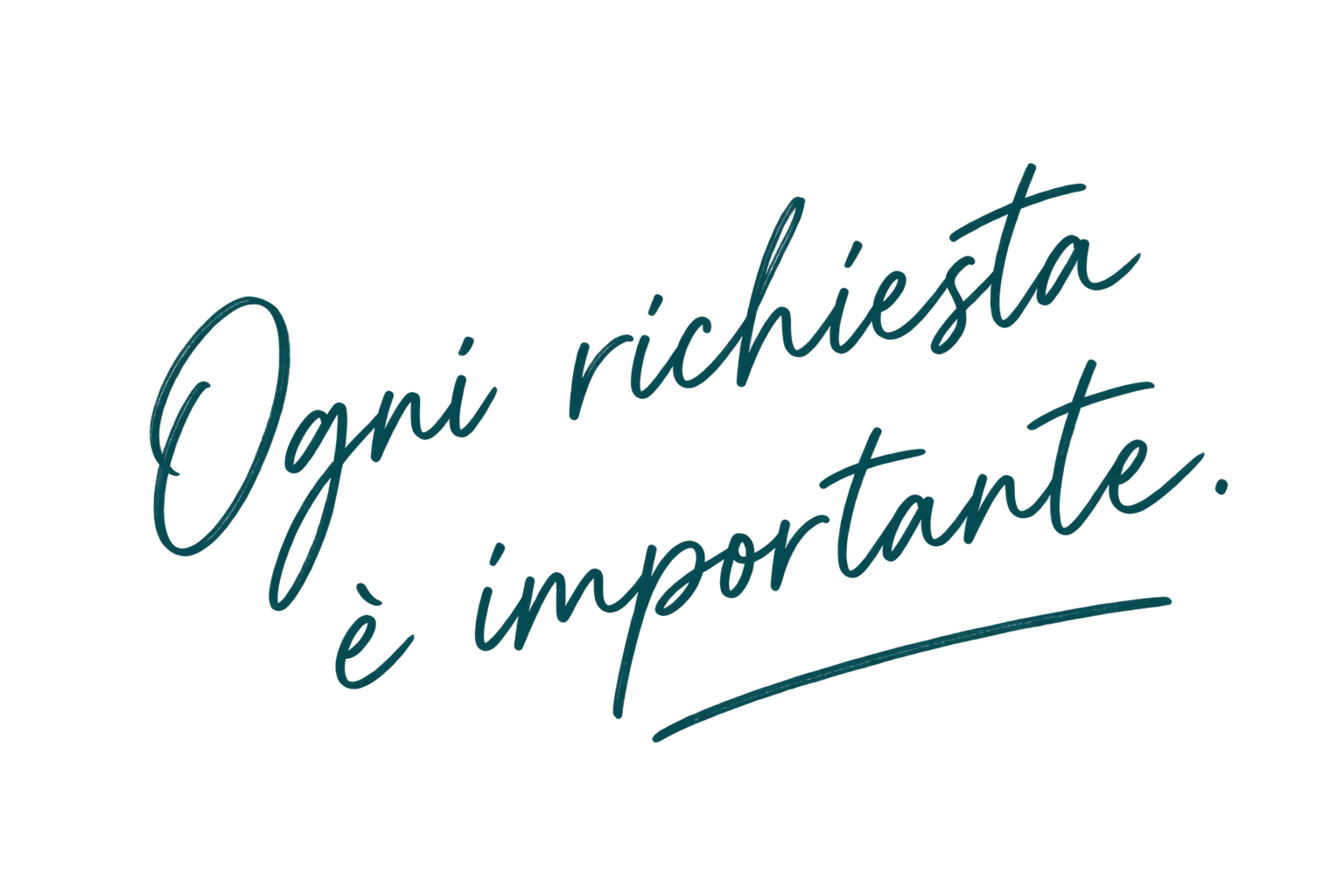 scritta ogni richiesta è importante